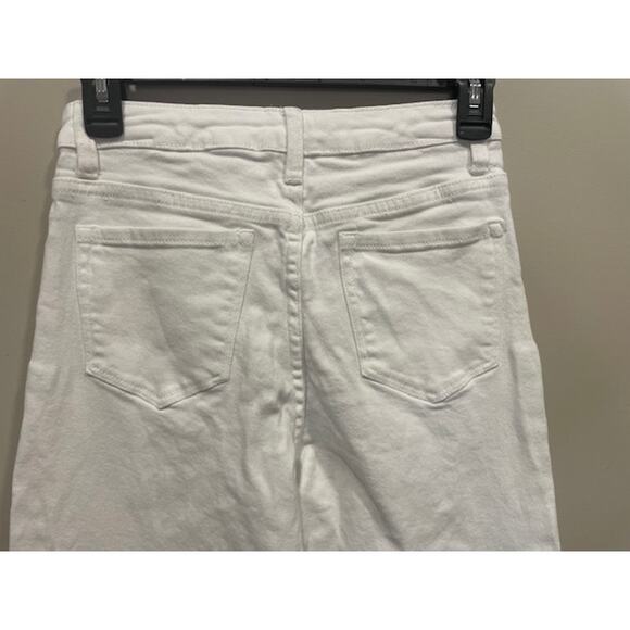 Anniewear Women’s Sz Sm Wide Leg High Rise Raw Hem White Jeans - Picture 4 of 10
